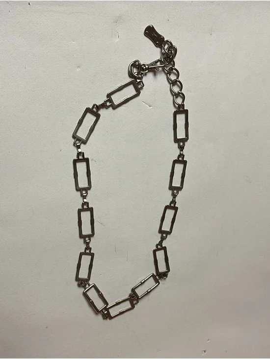 Michael Kors Silver Rectangular Link Belt