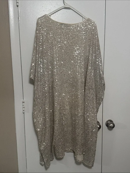 Sequin Knit Women’s Midi Dress - Champagne