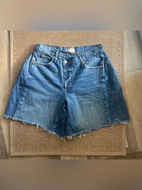 We The Free Boomerang High Rise Long Denim Shorts Size 30