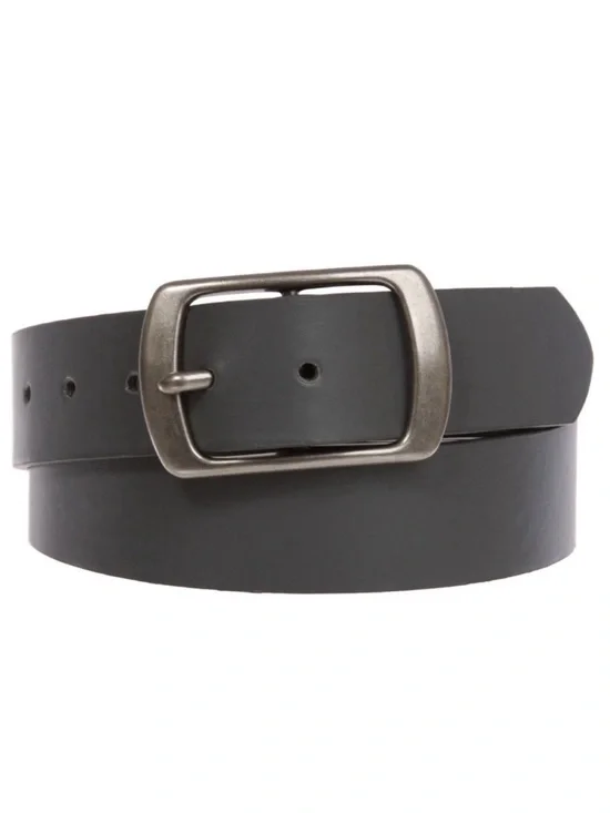 Women’s Gray Casual PU Leather Belt With Square Single Prong Buckle, size XL