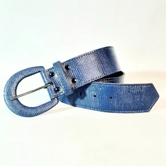 Astor Womens Lightweight Textured Navy Blue Belt Size Small Officewear