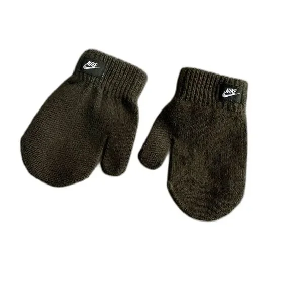 Nike Toddler Army Green Mittens Olive Green Knit NWOT