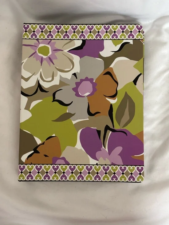 Vera Bradley Floral 3 Ring Binder  in Green, Purple & Brown