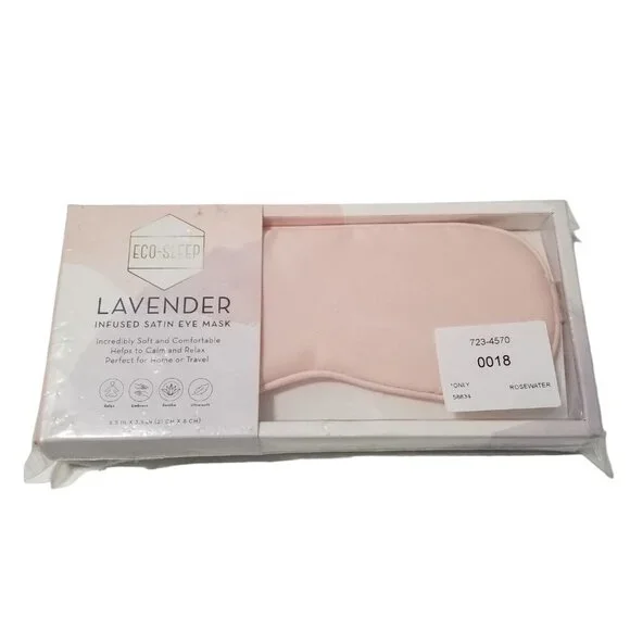 NWT Lavender Infused Satin Eye Mask‎ Color Rosewater Size OS