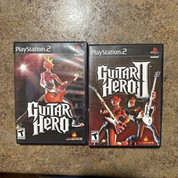 PS2 Game Lot - Guitar Hero 1 & 2 CIB