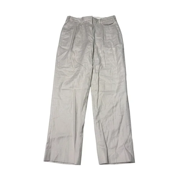 Babaton Aritzia Linen Blend Pleated Trousers Beige Women Size 0 W26‎ L25