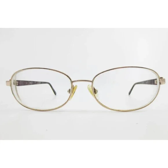 SP4002 YG Gold Tone Oval Eyeglass Frames Purple Marbled Temples 54-15-135