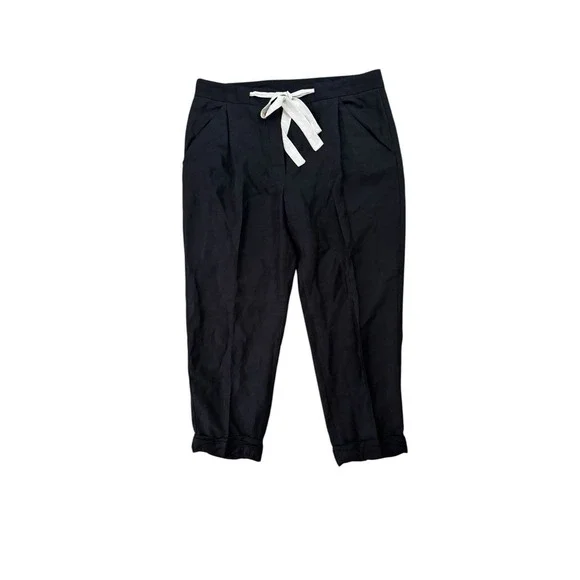 Aritzia Wilfred Linen Allant Crop‎ Pants Size 10 Black