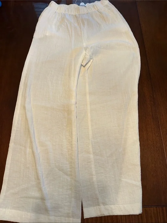 Zara Lightweight Cream Linen Pants - Classic Comfort
