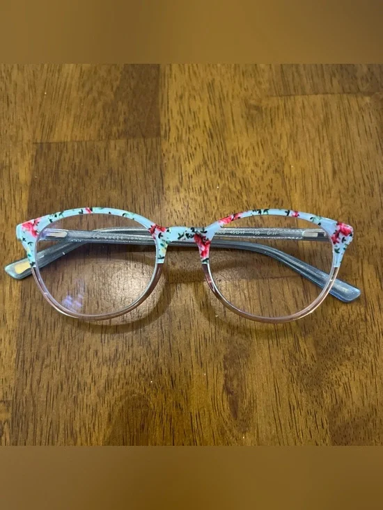 Ted Baker Eyeglasses Frames B981 Floral Pattern & Blue Round Full Rim 45-17-130