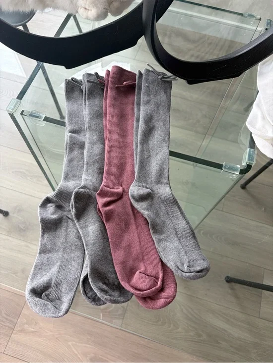 Girl’s Crew Socks - Gray & Mauve Pack