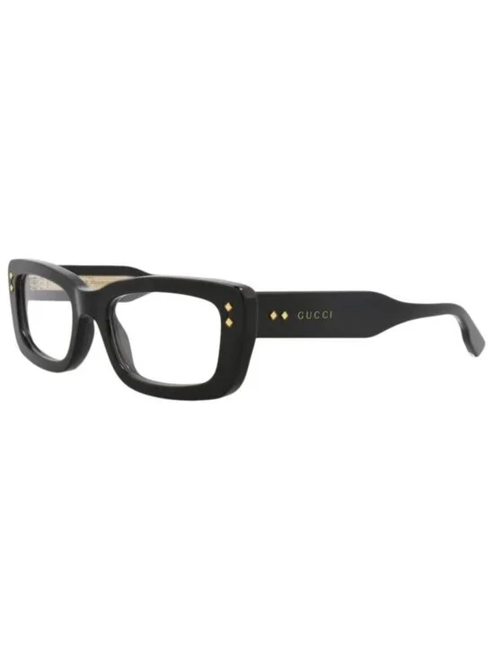 New Gucci Womens Square/Rectangle Black Black Transparent Fashion Designer Eyegl