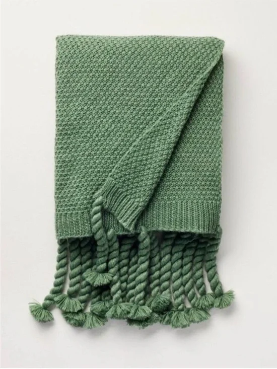 NEW! Knit Throw Blanket Green - Hearth & Hand w/Magnolia, 60”x50”