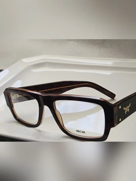 MCM Brown Tortoiseshell Rectangular Eyeglass Frames