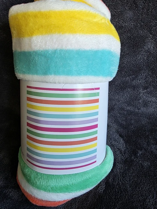 New spring/ summer Brights Multi-Striped Printed Microplush Throw Blanket 50x60