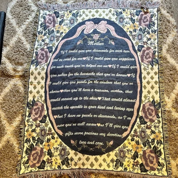 Tapestry blanket! Mother’s Day gift, throw blanket floral, Woven Afghan!