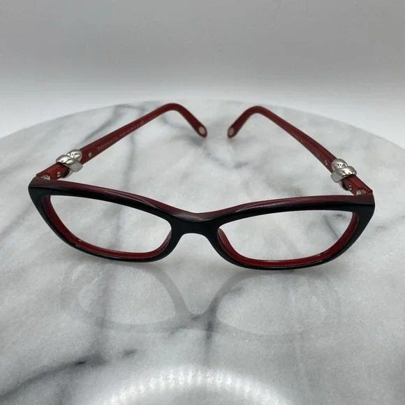Tiffany & Co Women 51mm Eyeglasses Black Red TF 2074 Paloma Picasso Heart Knot