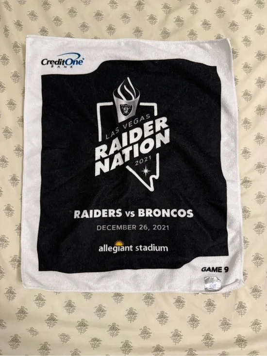 Las Vegas Raider Nation Game Towel - Black and White