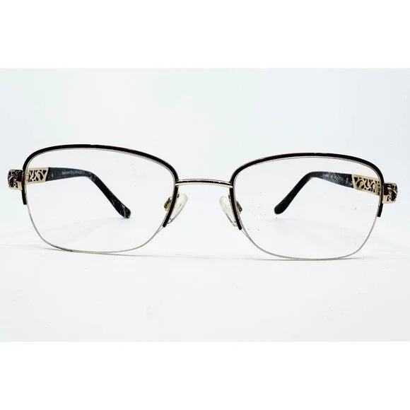 Sophia Loren Beau Rivage 63 Eyeglasses Womens Gold Half Rim Filigree 50-18-135
