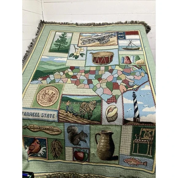 North Carolina Woven Tapestry Blanket Throw 48
