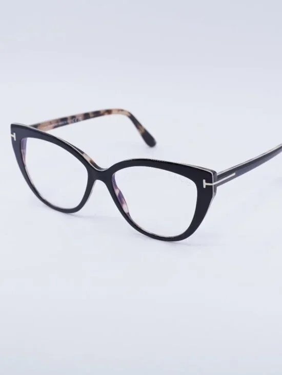 Tom Ford FT5673-B 005 Eyeglasses Black 54mm Cat Eye Frame, Blue Light Block