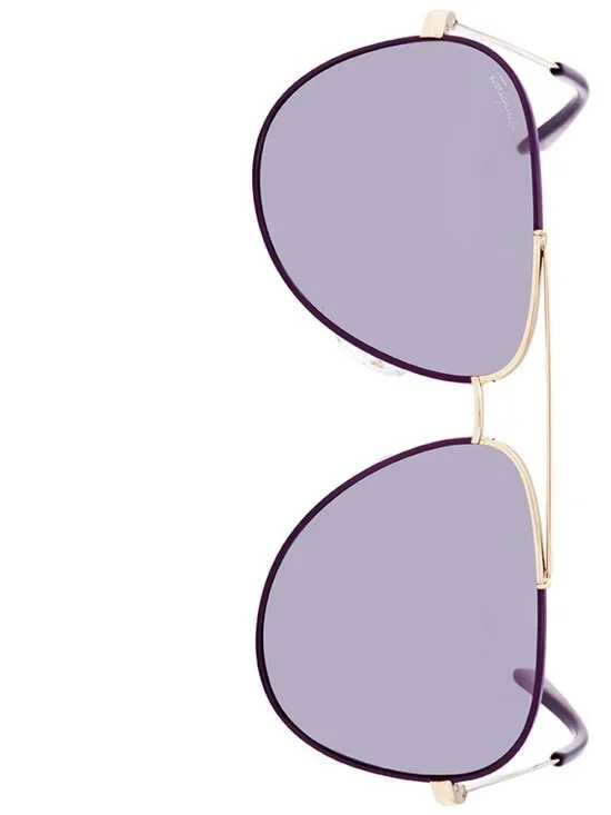 Sunglasses Ferragamo Purple Pilot SF131S 736 Mirrored Italian NWT