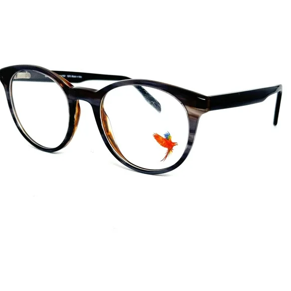 Maui Jim MJO 2118-67SP Gray/Brown Stripe Round Eyeglasses Frames 49-20-145 14423