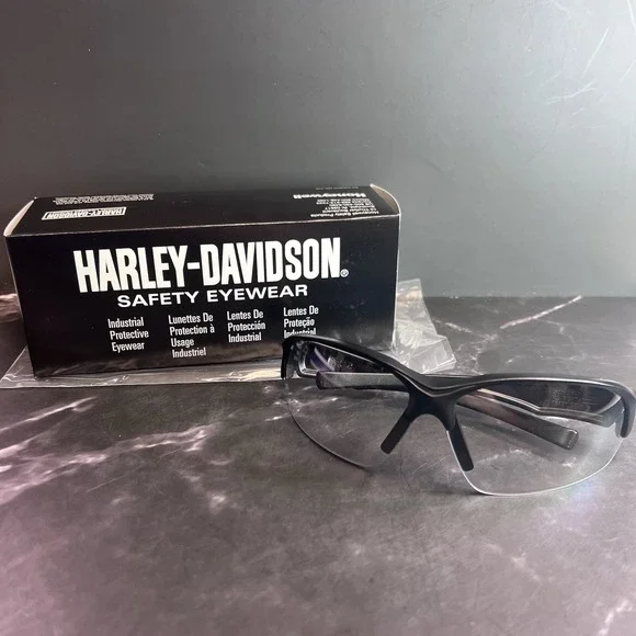 Harley-Davidson HD1500G Clear Lens Black Frame Safety‎ Glasses New In Box