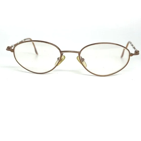 Christian Dior CD Logo Pearl Accent Oval Eyeglasses‎ Frames Rose Gold Tone 21454