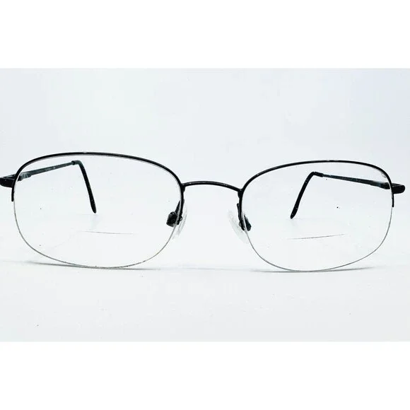 Zyloware Stetson 228 Eyeglasses Mens Black Metal Oval Half Rim 058 54-18-140
