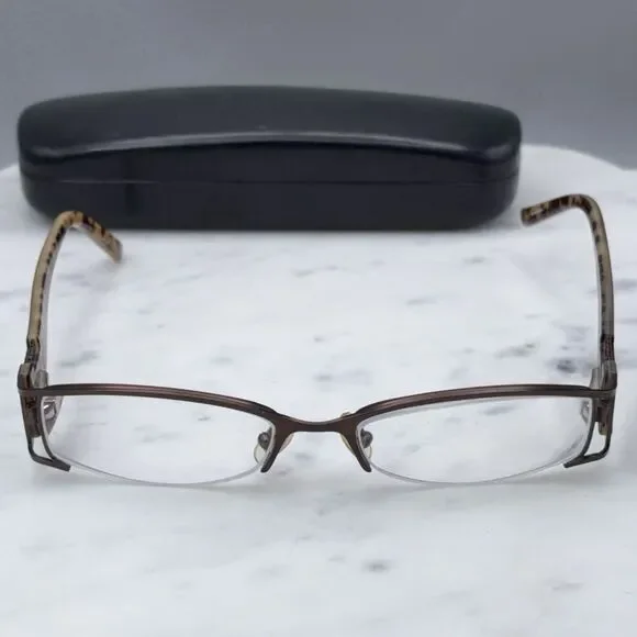 GUESS GU 1657 BRN Half Rim Brown Eyeglasses Frames Only with Case 51-17-135