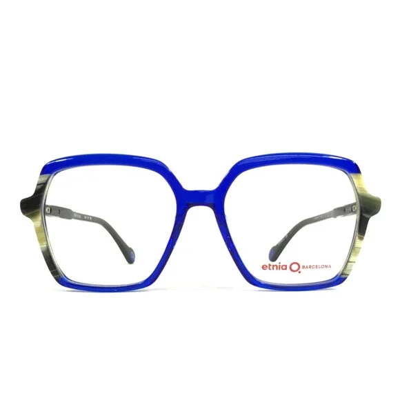 Etnia Barcelona Eyeglasses Frames KORE BLHO Clear Blue Beige Horn 54-17-138