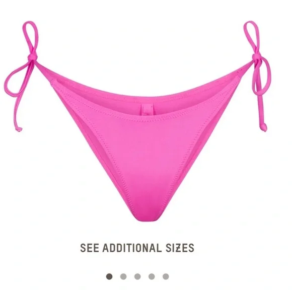 NWT SKIMS Swim Dipped Tie Bottoms in Taffy Pink SW-TBM-0797 Size 3X