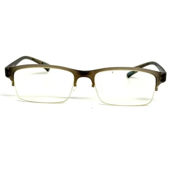 Bellagio #679 Eyeglasses Taupe Brown Semi-Rimless Rectangular Frames 52-17-145