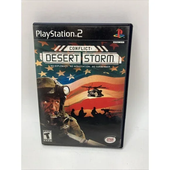 Conflict Desert Storm PS2 CIB W/Manual Black Label Tested & Works