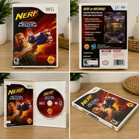 Nerf N-Strike Elite Nintendo Wii 2009 EA Video Game Hasbro Shooter