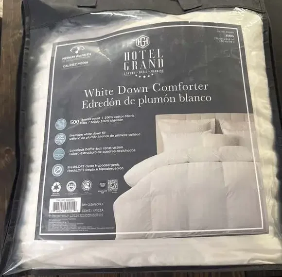 Hotel Grand King White Down Comforter 108 in x 98 in