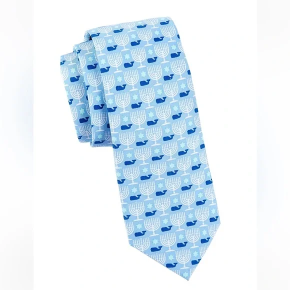 Vineyard Vines Boy's Silk Hanukkah Neck Tie - Blue