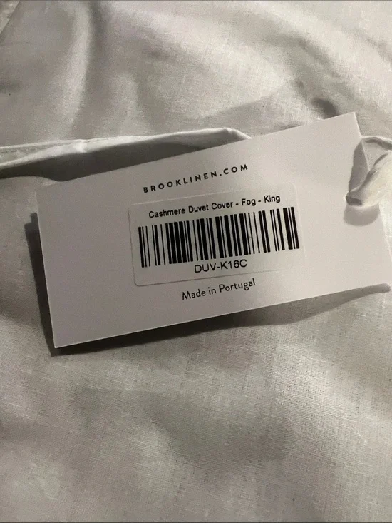 Brooklinen Heathered Cashmere Duvet Cover Fog King Size NWT