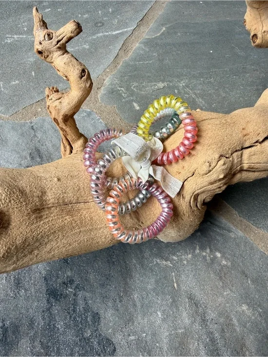 New🌟Free People- Elastic Hair Ties-Tie dye- Metallic