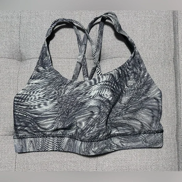 Lululemon Energy Bra B–D Cup Island Mist Black Size 6