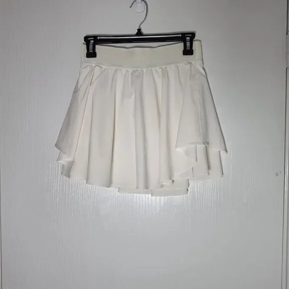 Lululemon Skirt Womens 6 White Court Rival High Rise Long Skort Performance