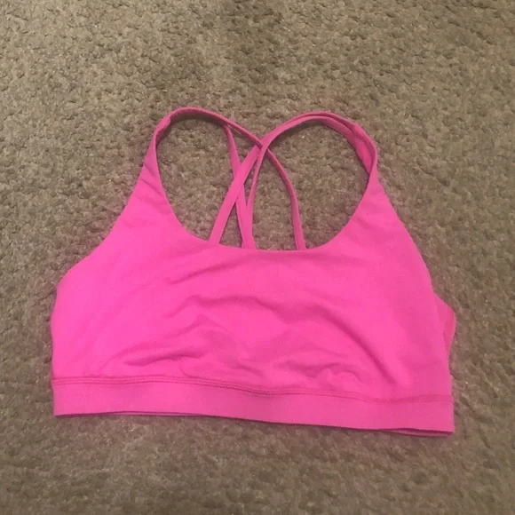 lululemon athletica Hot Pink Strappy Low-Impact Sports Bra Size 12 Great cond