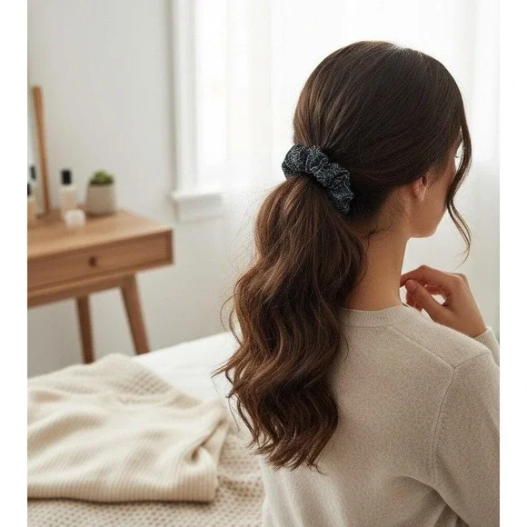 Spooky Spider Web Halloween Hair Scrunchie