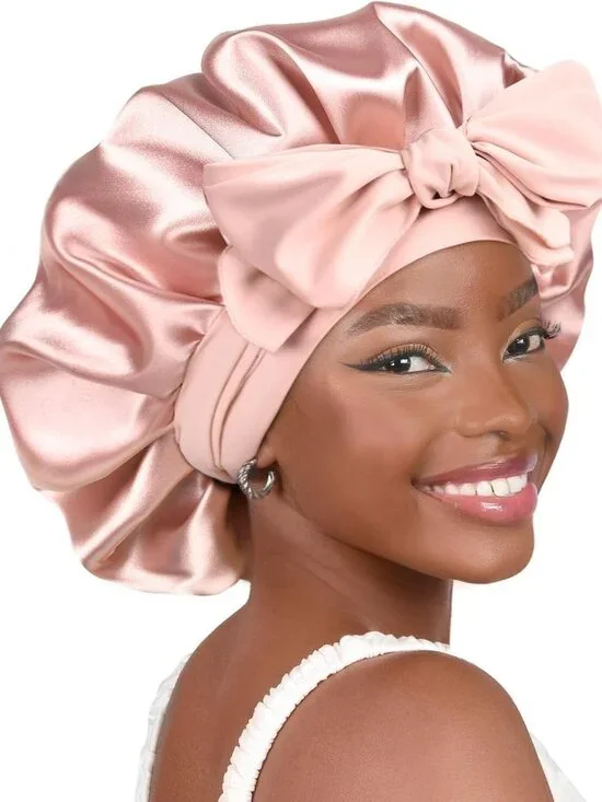 Adjustable Double Layer Silk Bonnet for Sleeping | Frizz Control & Hair