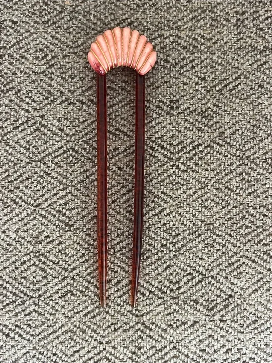 Vintage Pink Shell Hair Pin