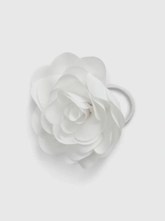 LoveShackFancy White Layered Flower Hair Elastic