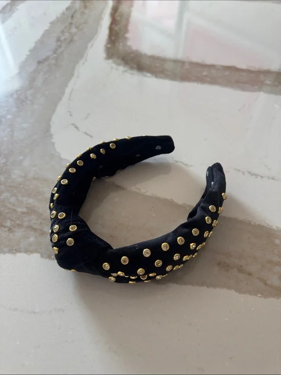 Lele Sadoughi Black Studded Padded Headband - Women Accessories