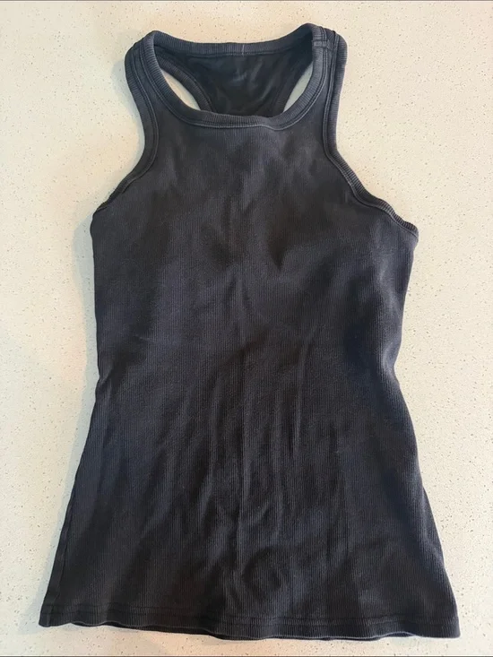 ALO Yoga Black Ribbed Racerback Tank