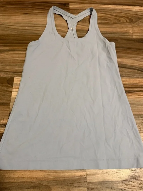 Lululemon Cool Racerback Tank Top Size 6 Light Blue Yoga Athletic Shirt